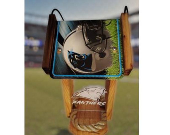 Carolina Panthers Two-Sided Cedar Bird Feeder