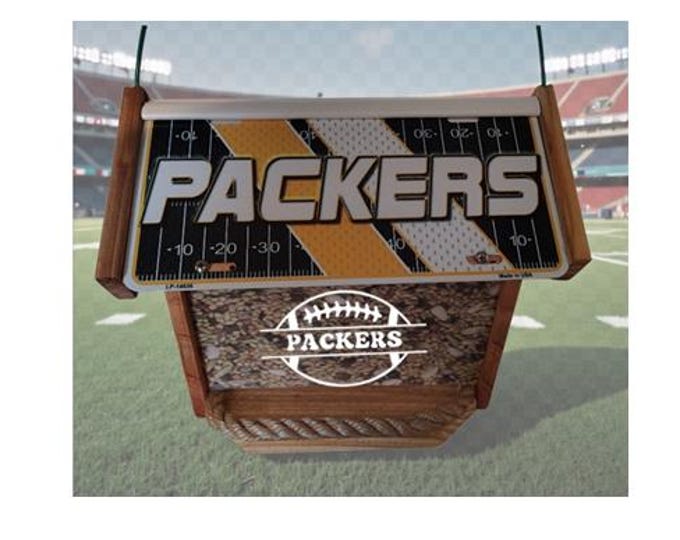Green Bay Packers Deluxe two-sided cedar bird feeder (SB Series)