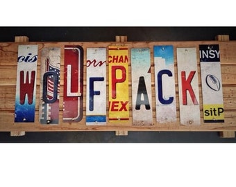 Wolfpack (NC State) Cut License Plate Strip sign