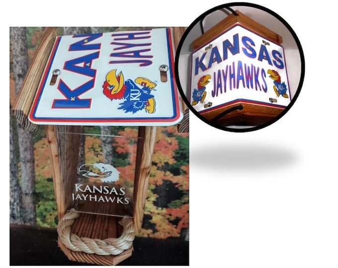 Kansas Jayhawks Two-Sided Cedar Bird Feeder