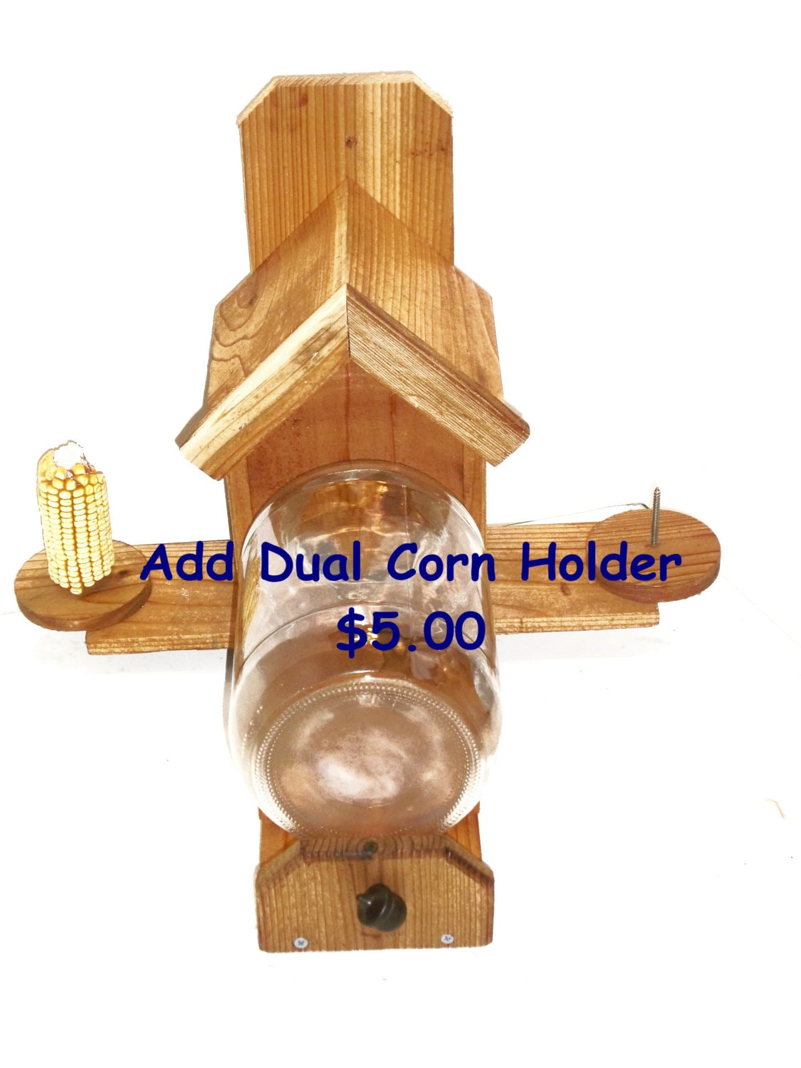 Cedar Squirrel Feeder with optional dual corn holder ...