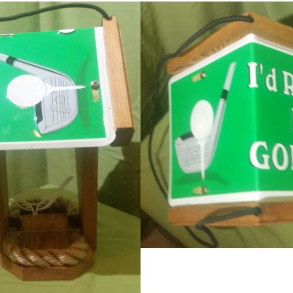 Golf two sided cedar bird feeder (I Rather Be Golfing)