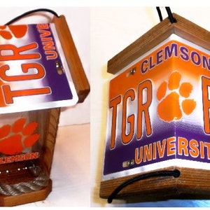 Comedero para pájaros de cedro de dos lados de Clemson Tigers