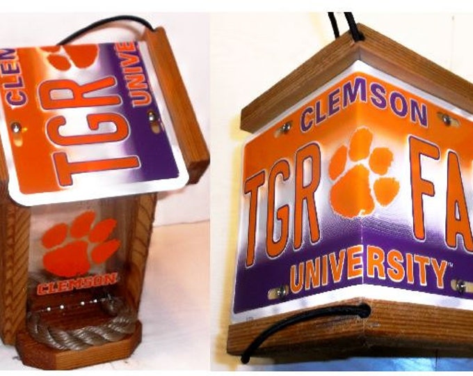 Clemson Tigers Two-Sided Cedar Bird Feeder