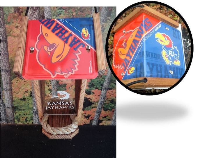 Kansas Jayhawks (KU) Two-Sided Cedar Bird Feeder (SI Series)
