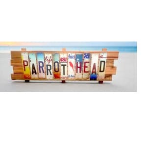 Parrot Head Cut License Plate Strip sign