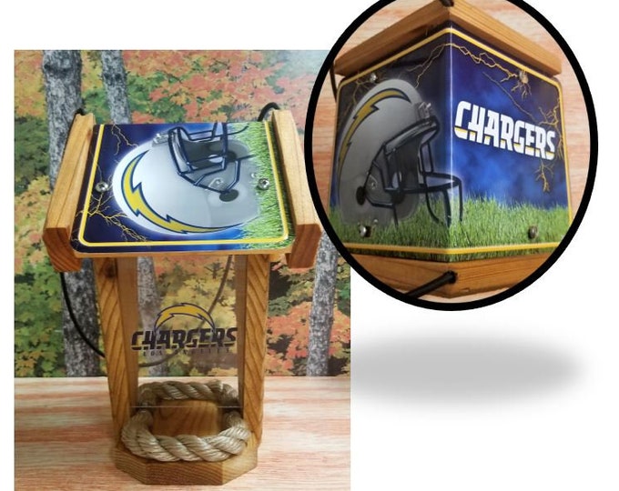 LA Chargers Two-Sided Cedar Bird Feeder