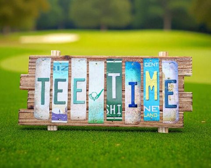 Tee Time Cut License Plate Strip sign