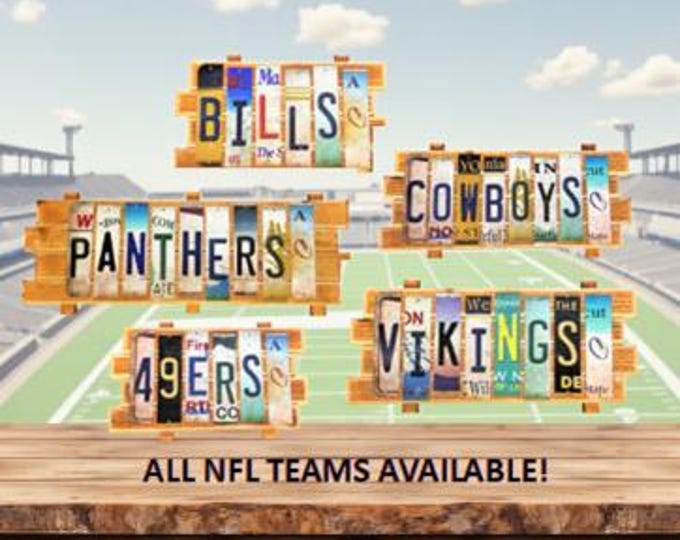 NFL Cut License Plate Strip Sign