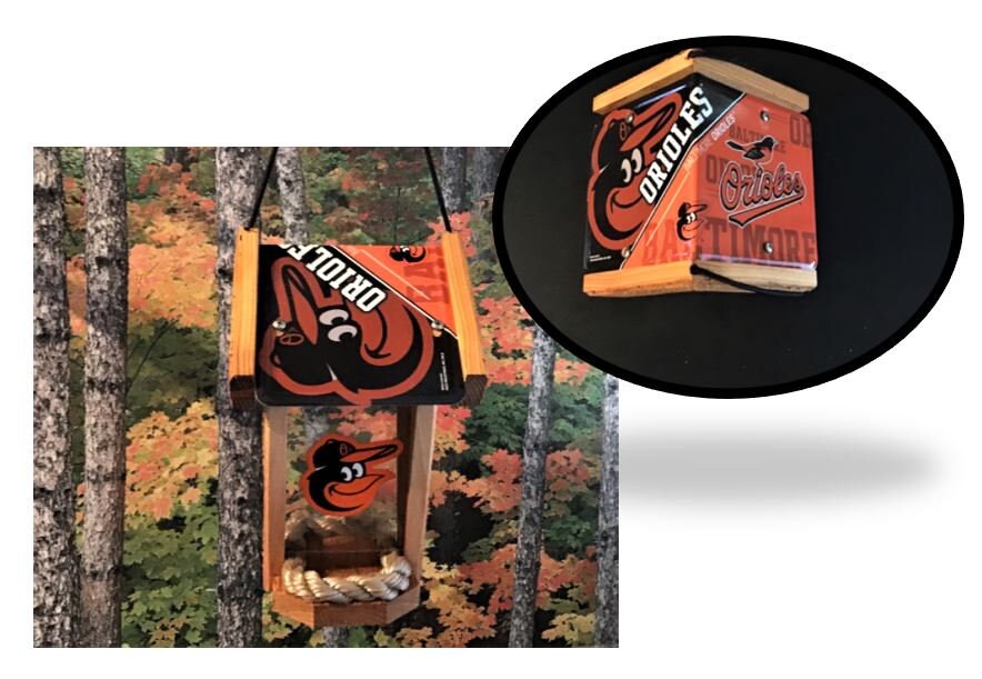 Baltimore Orioles TwoSided Cedar Bird Feeder (SI Series)