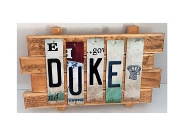 Duke University Cut License Plate Strip Sign