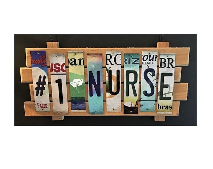 Nurse #1 License Plate Cut Strip Sign