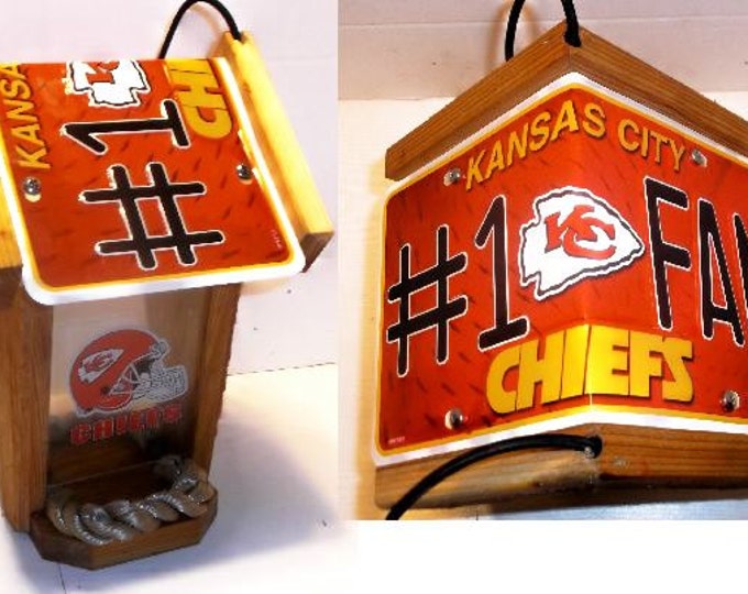 Kansas City Chiefs #1 Fan Two-Sided Cedar Bird Feeder