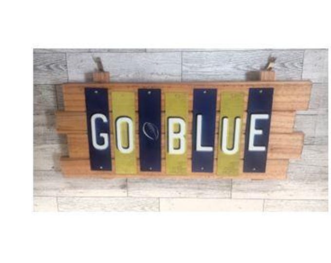 Michigan Wolverines "Go Blue" Fun Strip Sign