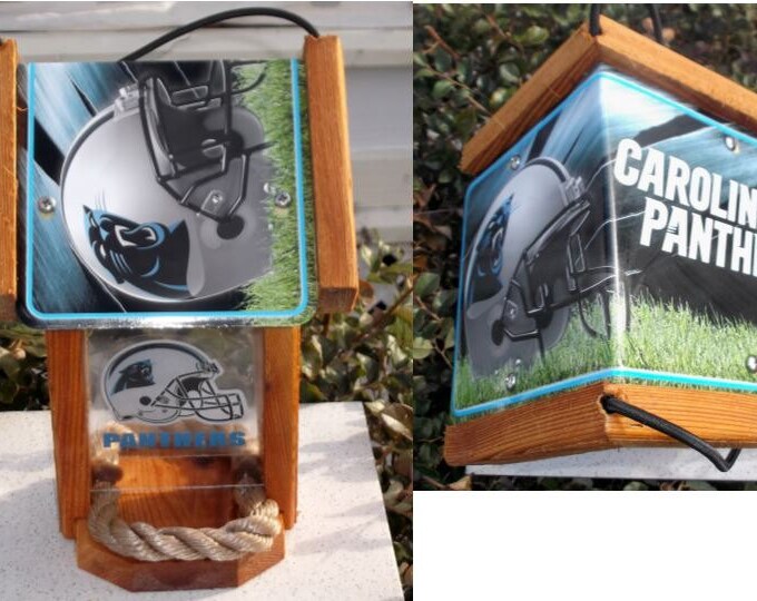 Carolina Panthers Two-Sided Cedar Bird Feeder