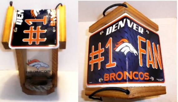 Denver Broncos 1 Fantwo Sided Cedar Bird Feeder Etsy