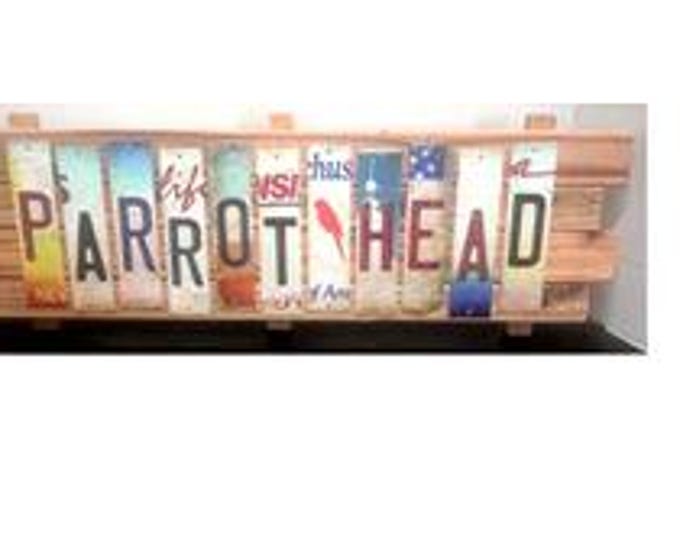Parrot Head Cut License Plate Strip sign