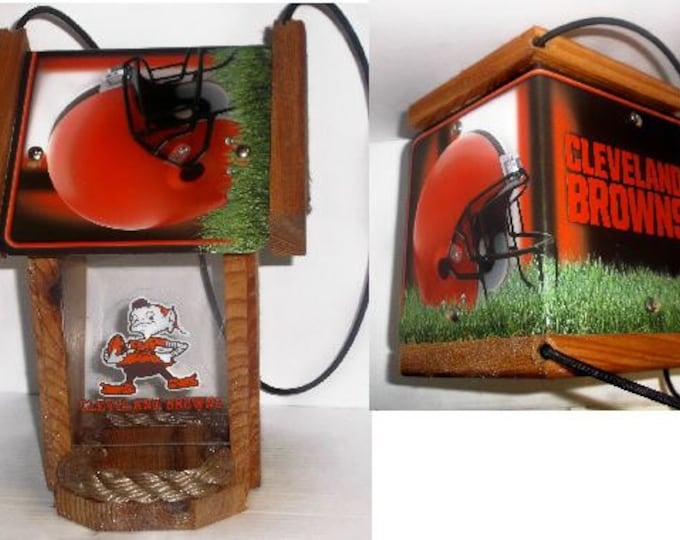 Cleveland Browns Two-Sided Cedar Bird Feeder