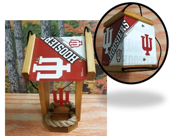 Indiana University Hoosiers Two-Sided Cedar Bird Feeder (SI series)