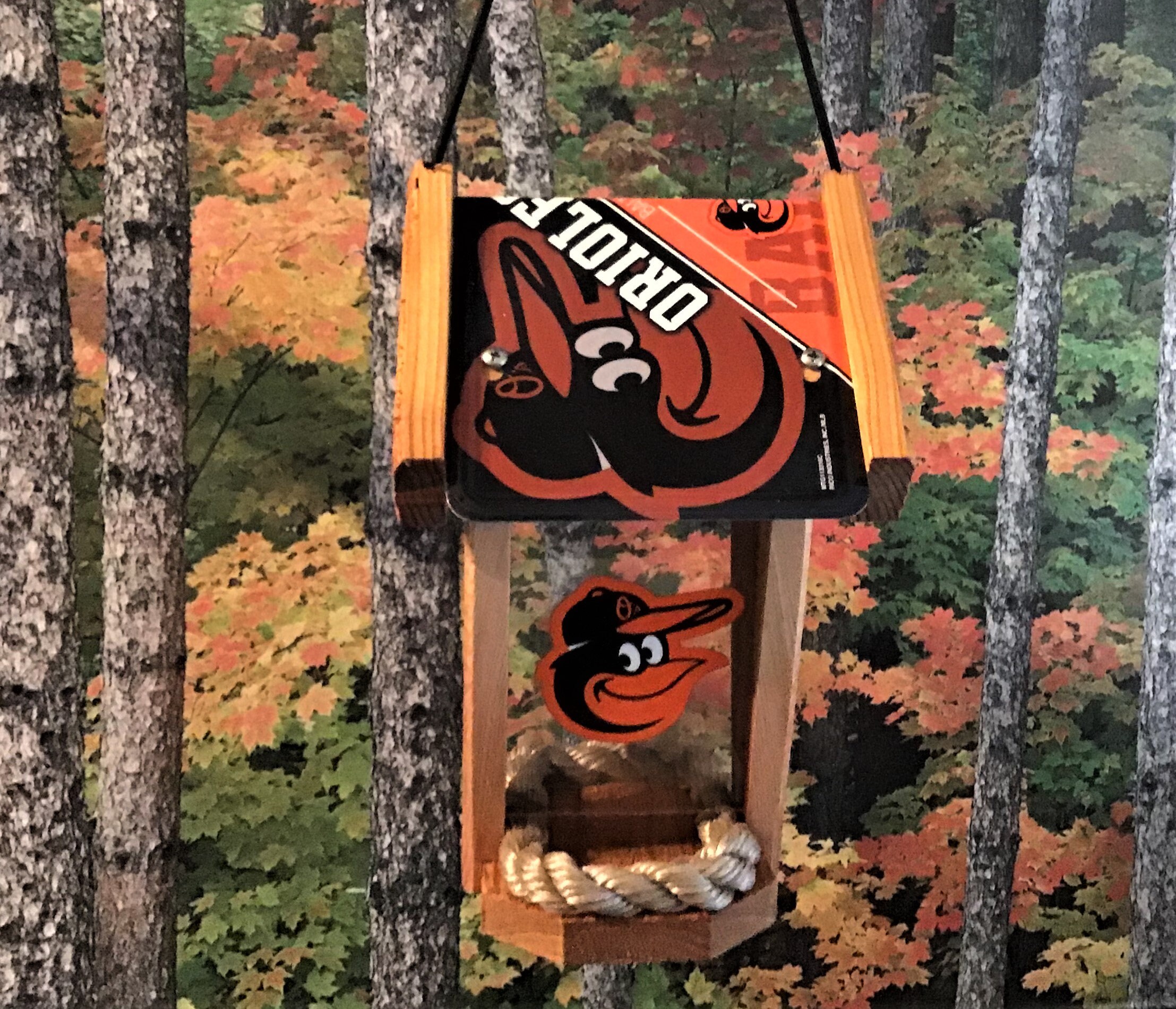 Baltimore Orioles TwoSided Cedar Bird Feeder (SI Series)