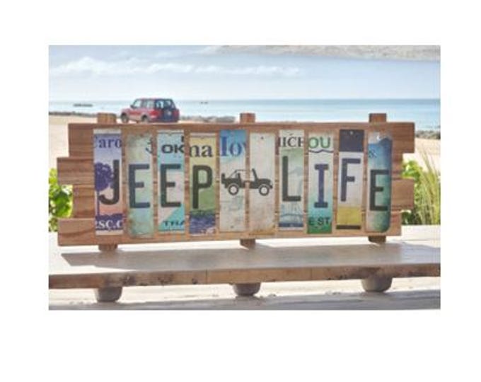 Jeep Life Cut License Plate Strip Sign