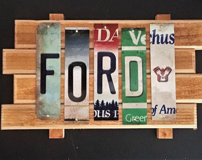 Ford Cut License Plate Strip sign