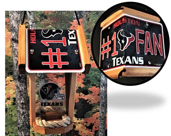 Houston Texans #1 Fan Two-Sided Cedar Bird Feeder