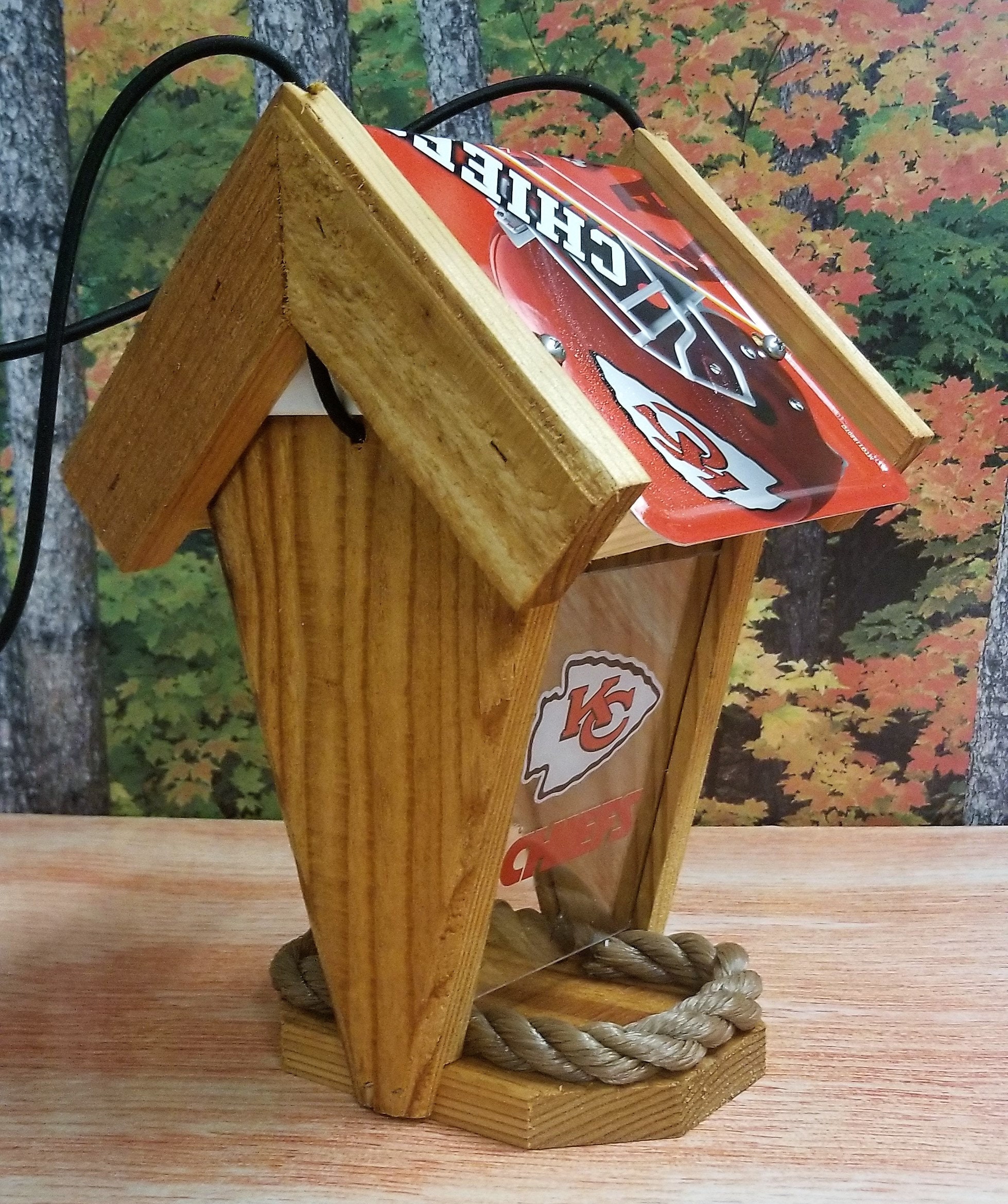 Kansas City Chiefs TwoSided Cedar Bird Feeder (SI series)