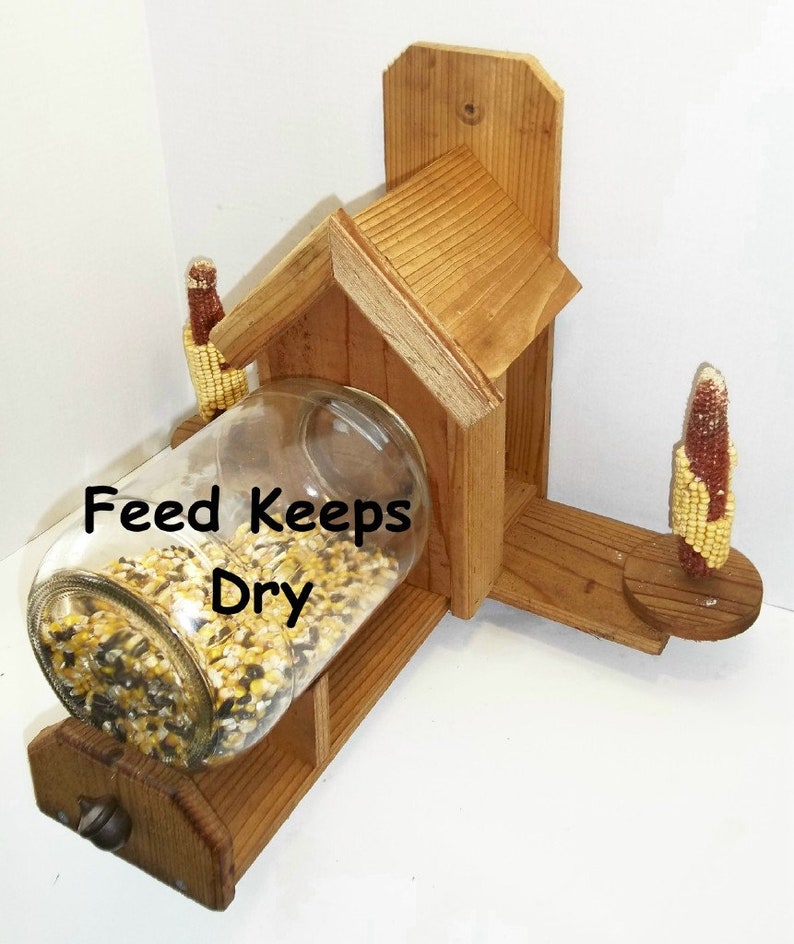 Cedar Squirrel Feeder With Optional Dual Corn Holder includes Etsy