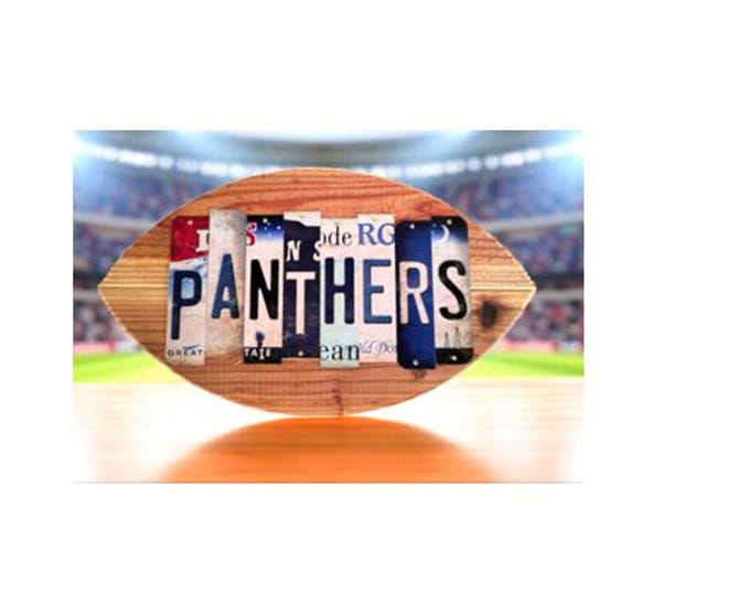 Carolina Panthers Football Cut License Plate Strip Sign