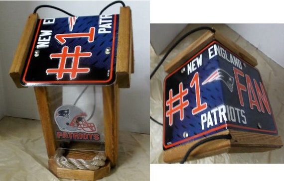 New England Patriots #1 Fan Two-Sided Cedar Bird Feeder