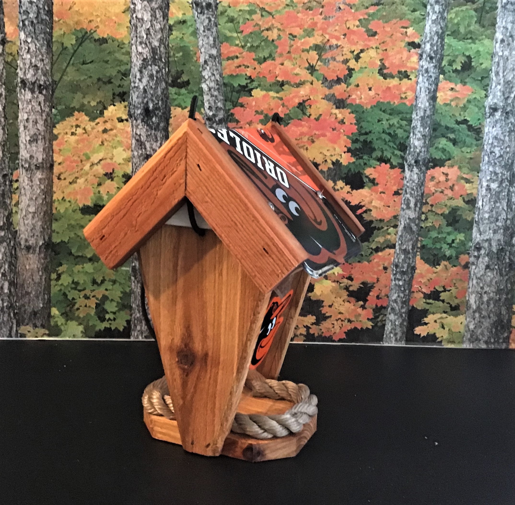 Baltimore Orioles TwoSided Cedar Bird Feeder (SI Series)