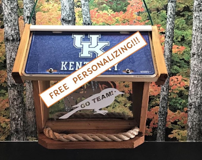 UK University of Kentucky Deluxe Cedar Two Sided Bird Feeder