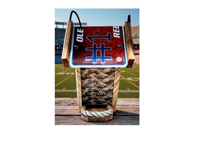Ole Miss #1 Fan University Two-Sided Cedar Bird Feeder
