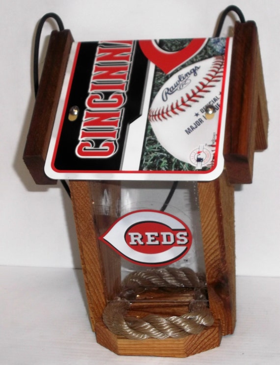 Cincinnati Reds Two Sided Cedar Bird Feeder Etsy