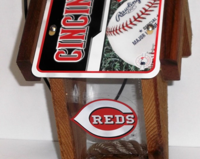 Cincinnati Reds Two-Sided Cedar Bird Feeder