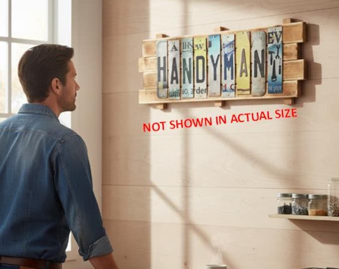 Handyman Cut License Plate Strip sign