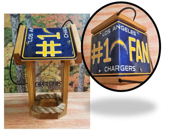 LA Chargers #1 Fan Two-Sided Cedar Bird Feeder