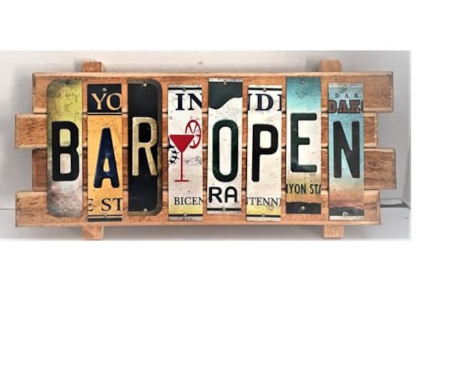 Bar Open Cut License Plate Strip sign