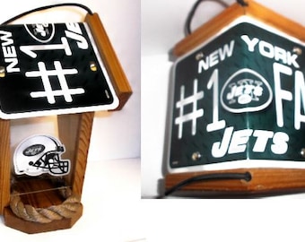 NY Jets #1 Fan Two-Sided Cedar Bird Feeder