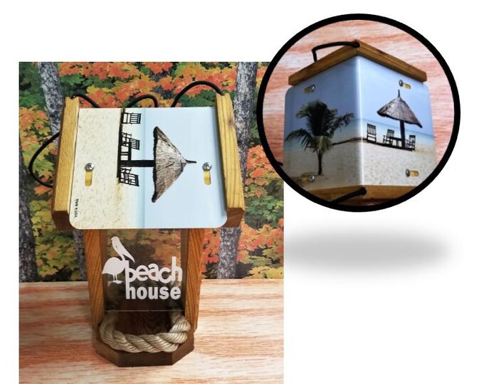 Beach House two sided cedar bird feeder
