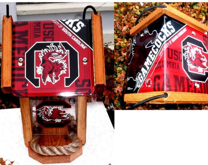 South Carolina (USC) Game Cocks Two-Sided Cedar Bird Feeder (SI Series)