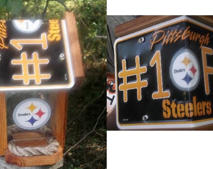 Pittsburgh Steelers #1 Fan Two-Sided Cedar Bird Feeder