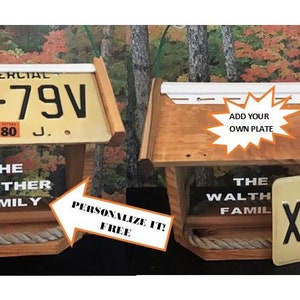 DIY License Plate Deluxe Cedar Two Sided Bird Feeder