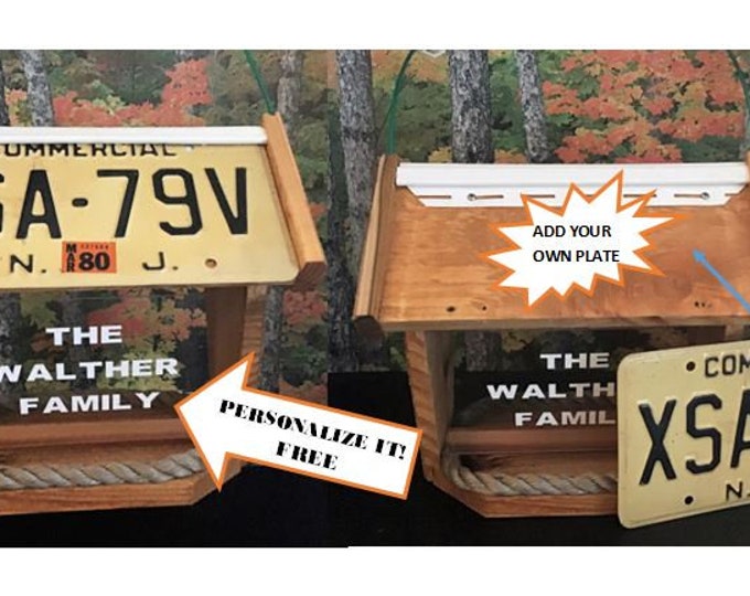 DIY License Plate Deluxe Cedar Two Sided Bird Feeder