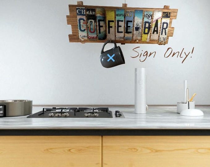 Coffee Bar Cut License Plate Strip sign