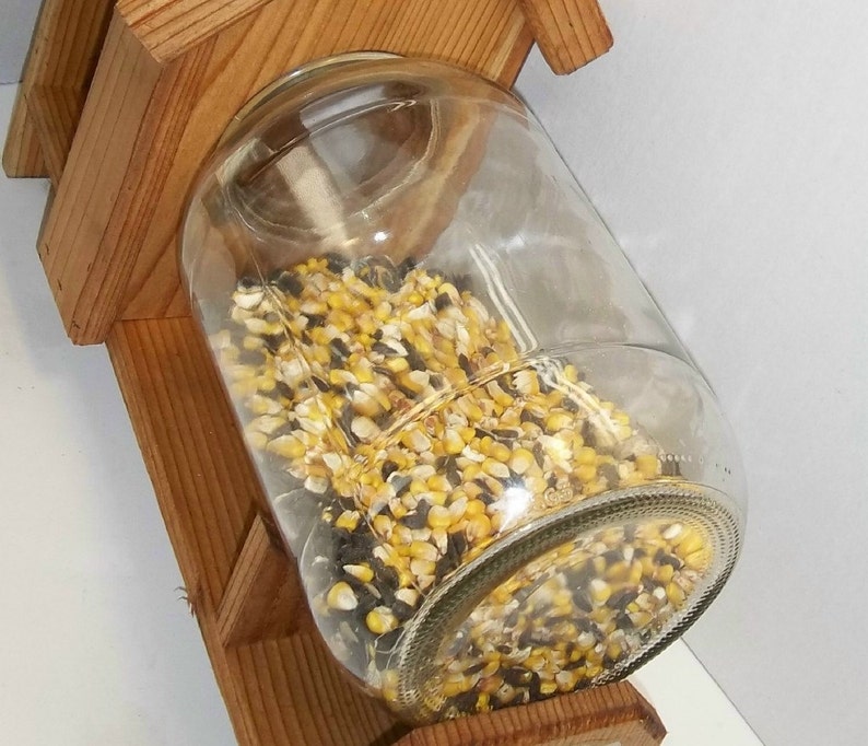 Cedar Squirrel Feeder with optional dual corn holder includes Etsy