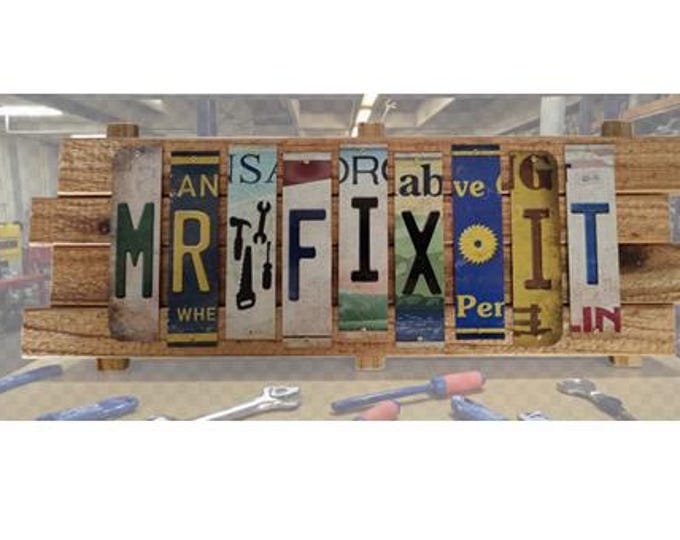 Mr Fix IT Cut License Plate Strip sign
