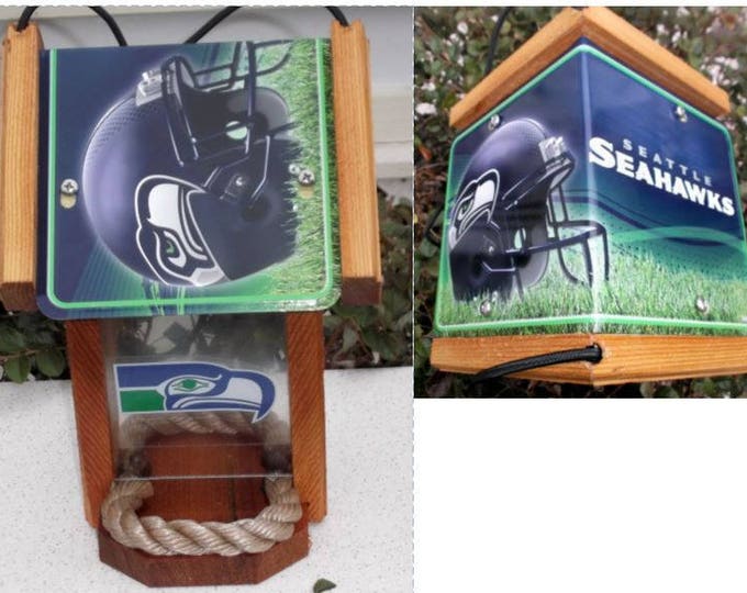 Seattle Seahawks Two-Sided Cedar Bird Feeder