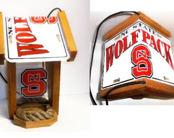 NC State WolfpackTwo-Sided Cedar Bird Feeder